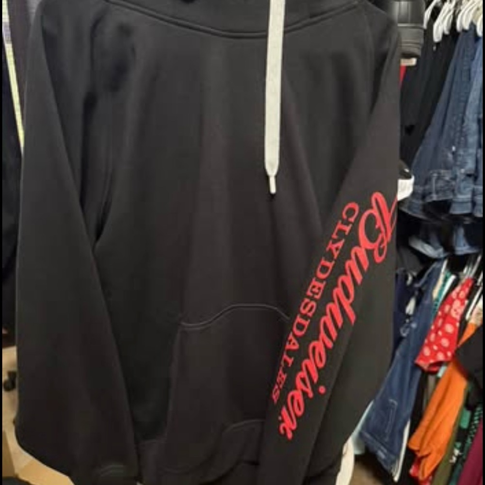 Budweiser Black Hoodie with Red Clydesdale Sleeve Logo